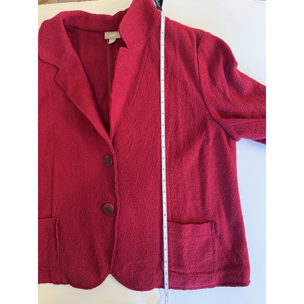 J Jill Raspberry Jacket Blazer Boiled Wool Blend Pockets Snap Front XL Fall - Picture 5 of 16